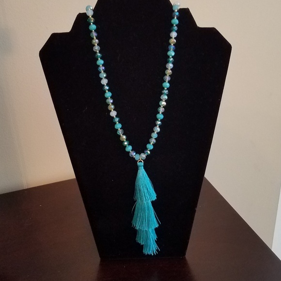 LAST 2! Long Tassel Necklace Set - Picture 6 of 8